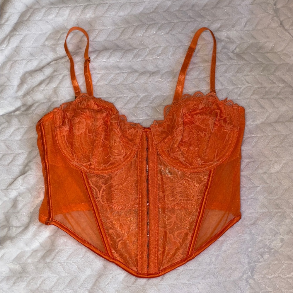 Primark Vibrant Orange Lace Bustier